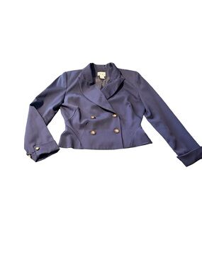 VTG Ton Reve Blazer 100% Wool Double Breasted Crop/Fitted Navy Women’s M